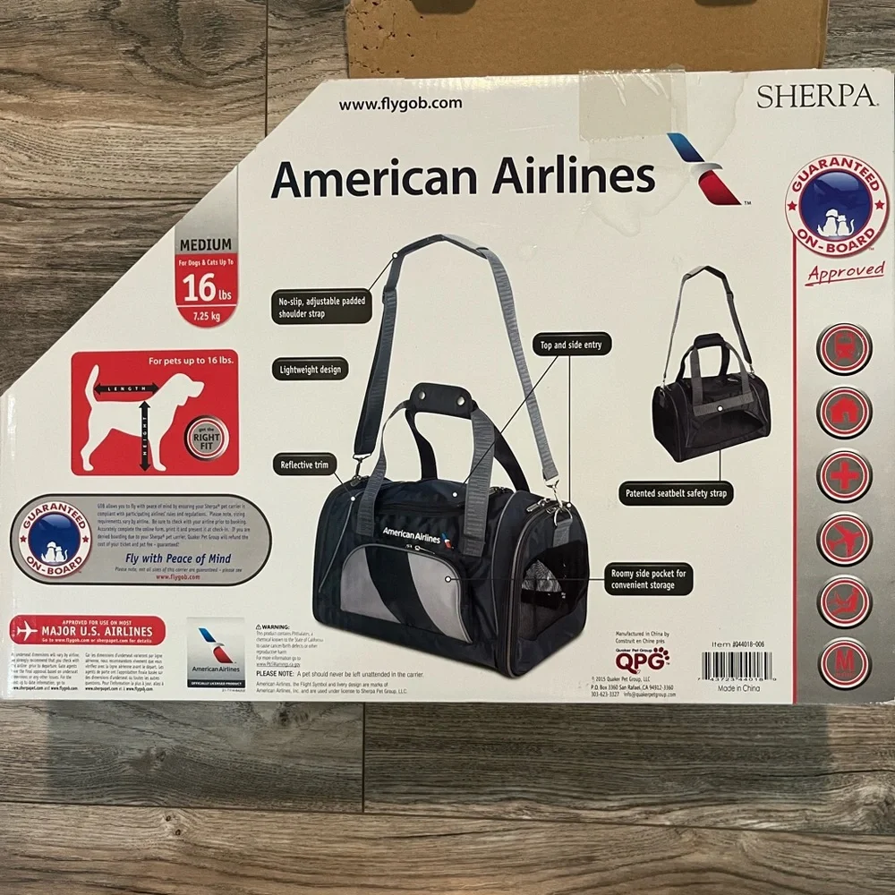 American Airlines Pet Travel Carrier - Black